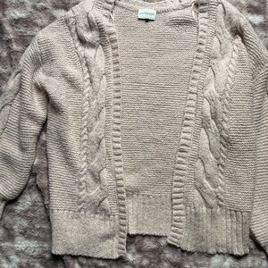 Freshman Beige Cable Knit Cardigan
